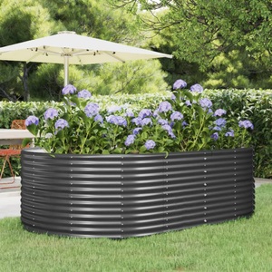 vidaXL, vidaXL Pflanzkübel Anthrazit 212x140x68 cm Pulverbeschichteter Stahl, 