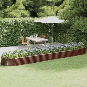 vidaXL, vidaXL Hochbeet Pulverbeschichteter Stahl 507x100x36 cm Braun, 
