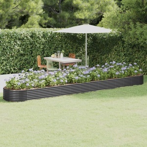 vidaXL, vidaXL Hochbeet Pulverbeschichteter Stahl 544x100x36 cm Anthrazit, vidaXL Hochbeet Pulverbeschichteter Stahl 544x100x36 cm Anthrazit