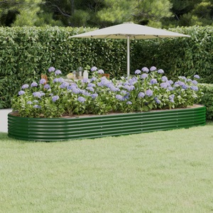 vidaXL, vidaXL Hochbeet Pulverbeschichteter Stahl 373x140x36 cm Grün, 