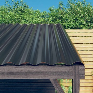 vidaXL, vidaXL Dachpaneele 12 Stk Pulverbeschichteter Stahl Anthrazit 100x36cm, vidaXL Dachpaneele 12 Stk Pulverbeschichteter Stahl Anthrazit 100x36cm