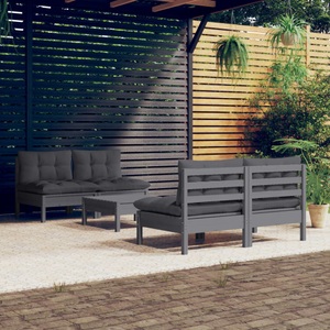 vidaXL, vidaXL 5-tlg. Garten-Lounge-Set mit Anthrazit Kissen Kiefernholz