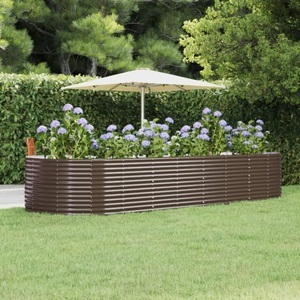 vidaXL, vidaXL Pflanzkübel Braun 367x140x68 cm Pulverbeschichteter Stahl, 