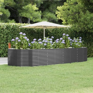 vidaXL, vidaXL Hochbeet Anthrazit 367x140x68 cm Pulverbeschichteter Stahl, 
