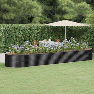 vidaXL, vidaXL Hochbeet Pulverbeschichteter Stahl 510x140x68 cm Anthrazit, 