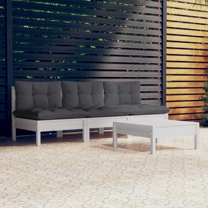 vidaXL, vidaXL 4-tlg. Garten-Lounge-Set mit Anthrazit Kissen Kiefernholz