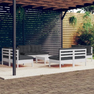 vidaXL, vidaXL 9-tlg. Garten-Lounge-Set mit Anthrazit Kissen Kiefernholz
