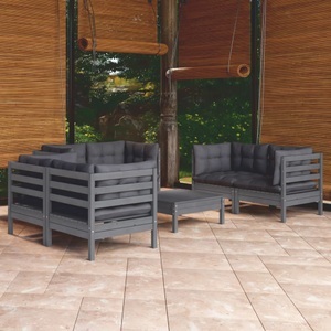 vidaXL, Garten-lounge-set holz Garten-lounge-set holz, vidaXL 7-tlg. Garten-Lounge-Set mit Kissen Kiefer Massivholz