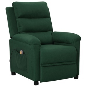 vidaXL, vidaXL Massagesessel Dunkelgrün Stoff, vidaXL Massagesessel Dunkelgrün Stoff