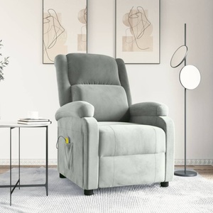 vidaXL, vidaXL Massagesessel Hellgrau Samt, 