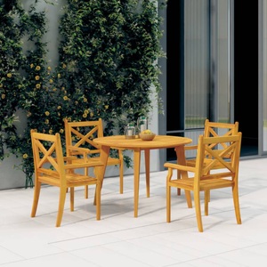 vidaXL, vidaXL Garten-Essstühle 4 Stk. Massivholz Akazie, vidaXL Garten-Essstühle 4 Stk. Massivholz Akazie