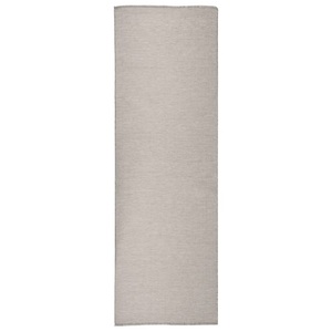 vidaXL, vidaXL Outdoor-Teppich Flachgewebe 80x250 cm Taupe