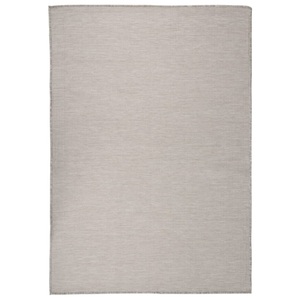 vidaXL, vidaXL Outdoor-Teppich Flachgewebe 140x200 cm Taupe