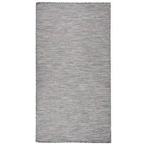 vidaXL, vidaXL Outdoor-Teppich Flachgewebe 80x150 cm Braun und Schwarz