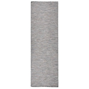 vidaXL, vidaXL Outdoor-Teppich Flachgewebe 80x250 cm Braun und Schwarz
