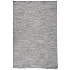vidaXL, vidaXL Outdoor-Teppich Flachgewebe 120x170 cm Braun und Schwarz