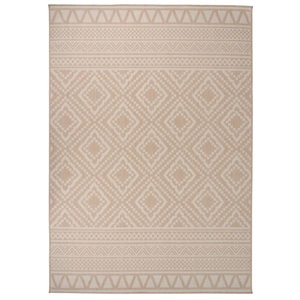 vidaXL, vidaXL Outdoor-Teppich Flachgewebe 140x200 cm Braun Gestreift