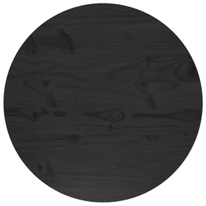 vidaXL, vidaXL Tischplatte Schwarz Ø50x2,5 cm Massivholz Kiefer, 
