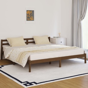 vidaXL, vidaXL Massivholzbett Kiefer 200x200 cm Honigbraun