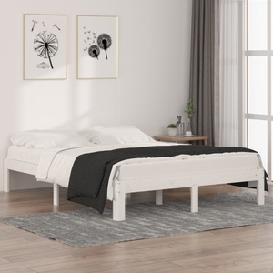 vidaXL, vidaXL Massivholzbett Weiß 150x200 cm 5FT King Size