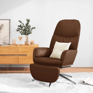 vidaXL, vidaXL Relaxsessel mit Fußstütze Glänzend Braun Kunstleder, 