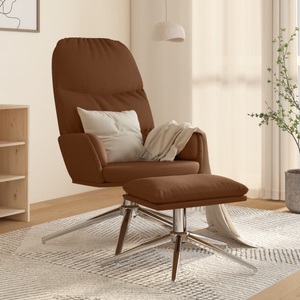 vidaXL, vidaXL Relaxsessel mit Hocker Braun Wildleder-Optik, 