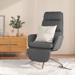 vidaXL, vidaXL Relaxsessel mit Fußstütze Dunkelgrau Stoff, 