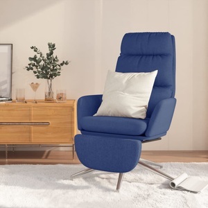 vidaXL, vidaXL Relaxsessel mit Fußstütze Blau Stoff, 