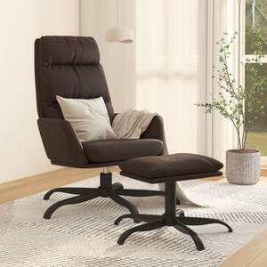 vidaXL, vidaXL Relaxsessel mit Hocker Braun Kunstleder, 