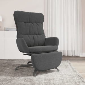 vidaXL, vidaXL Relaxsessel mit Fußstütze Dunkelgrau Stoff, 