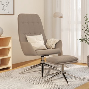 vidaXL, vidaXL Relaxsessel mit Hocker Taupe Mikrofasergewebe, 