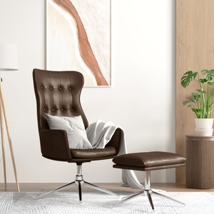 vidaXL, vidaXL Relaxsessel mit Hocker Glänzend Braun Kunstleder, 