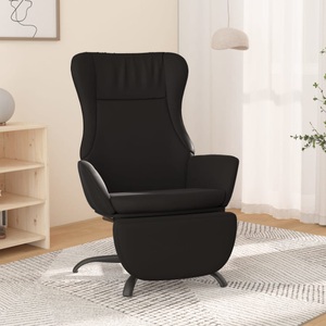 vidaXL, vidaXL Relaxsessel mit Fußstütze Glänzend Schwarz Kunstleder, 