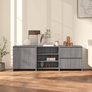 vidaXL, vidaXL 3-tlg. Sideboard Grau Sonoma Holzwerkstoff
