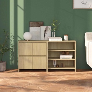 vidaXL, vidaXL 2-tlg. Sideboard Sonoma-Eiche Holzwerkstoff