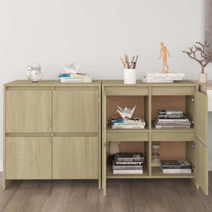 vidaXL, vidaXL Sideboards 2 Stk. Sonoma-Eiche 70x41x75 cm Holzwerkstoff