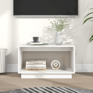 vidaXL, vidaXL TV-Schrank Weiß 60x35x35 cm Massivholz Kiefer, vidaXL TV-Schrank Weiß 60x35x35 cm Massivholz Kiefer
