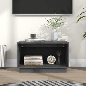 vidaXL, vidaXL TV-Schrank Grau 60x35x35 cm Massivholz Kiefer, vidaXL TV-Schrank Grau 60x35x35 cm Massivholz Kiefer
