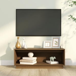 vidaXL, vidaXL TV-Schrank Honigbraun 90x35x35 cm Massivholz Kiefer, vidaXL TV-Schrank Honigbraun 90x35x35 cm Massivholz Kiefer