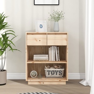 vidaXL, vidaXL Beistellschrank 60x34x75 cm Massivholz Kiefer, vidaXL Beistellschrank 60x34x75 cm Massivholz Kiefer