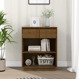 vidaXL, vidaXL Beistellschrank Honigbraun 60x34x75 cm Massivholz Kiefer, vidaXL Beistellschrank Honigbraun 60x34x75 cm Massivholz Kiefer