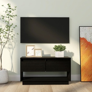 vidaXL, vidaXL TV-Schrank Schwarz 74x34x40 cm Massivholz Kiefer, vidaXL TV-Schrank Schwarz 74x34x40 cm Massivholz Kiefer