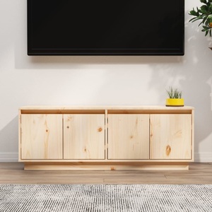 vidaXL, vidaXL TV-Schrank 110x34x40 cm Massivholz Kiefer, vidaXL TV-Schrank 110x34x40 cm Massivholz Kiefer