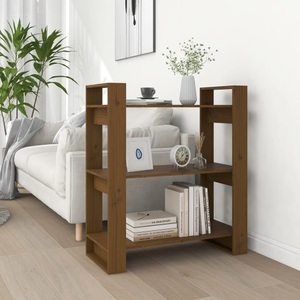 vidaXL, vidaXL Bücherregal/Raumteiler Honigbraun 80x35x91 cm Massivholz, vidaXL Bücherregal/Raumteiler Honigbraun 80x35x91 cm Massivholz
