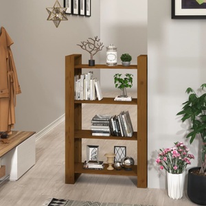 vidaXL, vidaXL Bücherregal/Raumteiler Honigbraun 80x35x125cm Massivholz Kiefer, vidaXL Bücherregal/Raumteiler Honigbraun 80x35x125cm Massivholz Kiefer