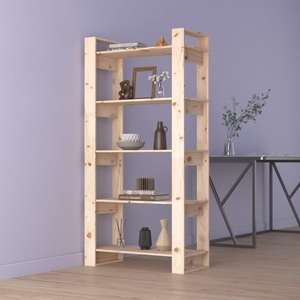 vidaXL, vidaXL Bücherregal/Raumteiler 80x35x160 cm Massivholz, 