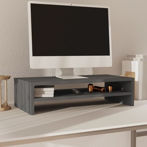 vidaXL, vidaXL Monitorständer Grau 50x24x13 cm Massivholz Kiefer, 