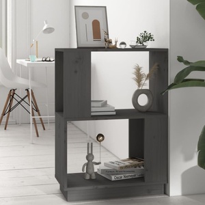 vidaXL, vidaXL Bücherregal/Raumteiler Grau 51x25x70 cm Massivholz Kiefer, 