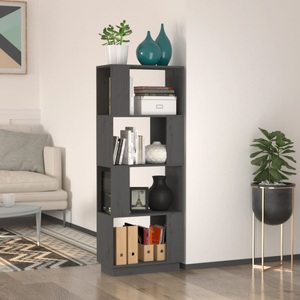 vidaXL, vidaXL Bücherregal/Raumteiler Grau 51x25x132 cm Massivholz Kiefer, vidaXL Bücherregal/Raumteiler Grau 51x25x132 cm Massivholz Kiefer
