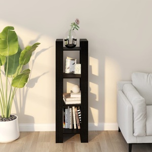 vidaXL, vidaXL Bücherregal/Raumteiler Schwarz 41x35x125 cm Massivholz Kiefer, vidaXL Bücherregal/Raumteiler Schwarz 41x35x125 cm Massivholz Kiefer